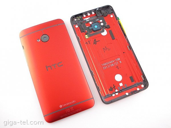 HTC One M7 battery cover red