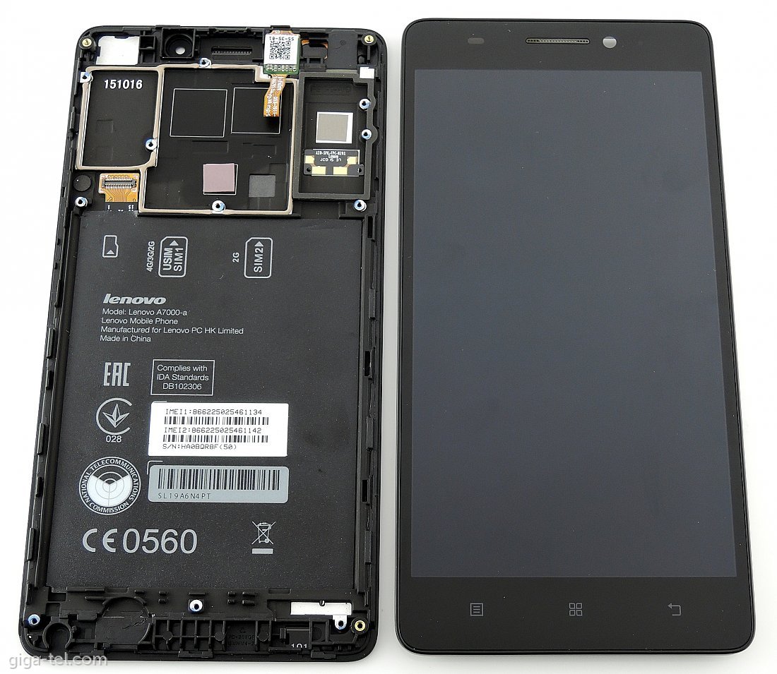 Lenovo A7000 front cover+LCD+touch