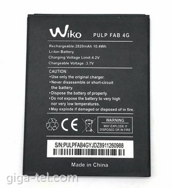 Wiko Pulp Fab 4G battery OEM