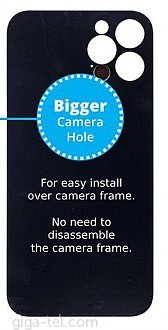 iPhone 11 Pro Max back glass black OEM / camera big hole