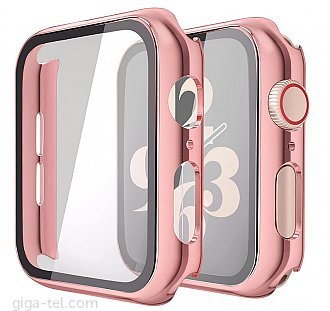 Apple Watch 42mm protective case+glass pink