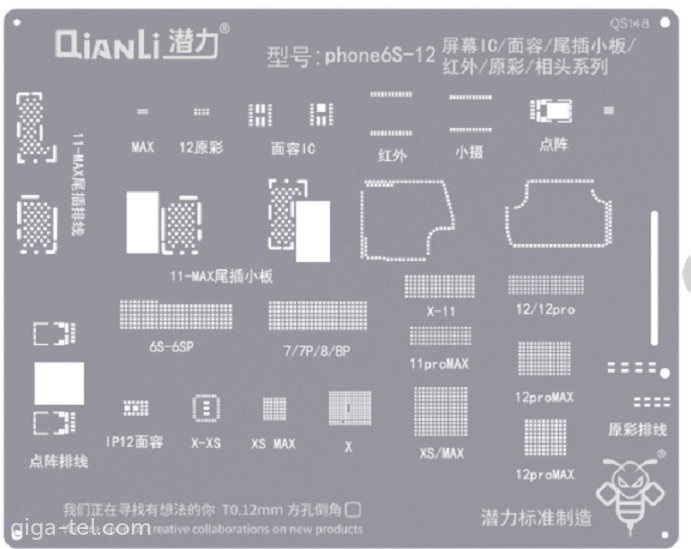 Qianli stencil for IC of LCD