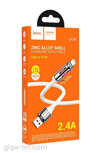 Hoco U136 data cable white USB-A / Lightning 