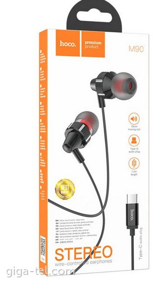 Hoco M90 wired earphones Type-C black