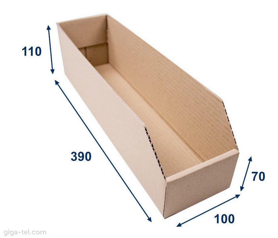 Paper Shelf tray 100x390x110mm cardboard