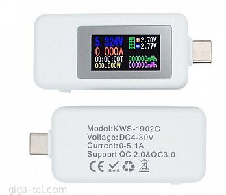     Keweisi KWS-1902C
    Voltage Compatibility (VDC): 4V ~ 30V
    Input Current: 0A - 5.1A
    Side A - Connector 1: USB C (MALE)
    Side B - Connector 1: USB C (FEMALE)
    Support QC: 2.0, 3.0