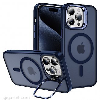 iPhone 16 Pro magnetic TPU case with camera holder blue