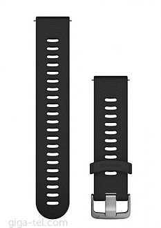 silicone black, sporty, silver buckle / Forerunner 645 a 245, Vívoacitve3, Vívomove/3 Optic, Approach S40