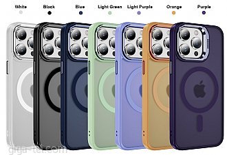 iPhone 16 magnetic TPU case with camera holder white