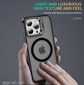 iPhone 16 magnetic TPU case with camera holder black