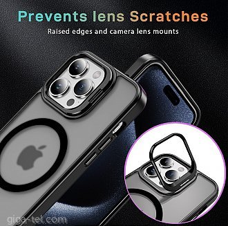 iPhone 16 Pro magnetic TPU case with camera holder black