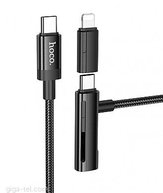 Hoco U135 data cable 2in1 black USB-C / USB-C or Lightning